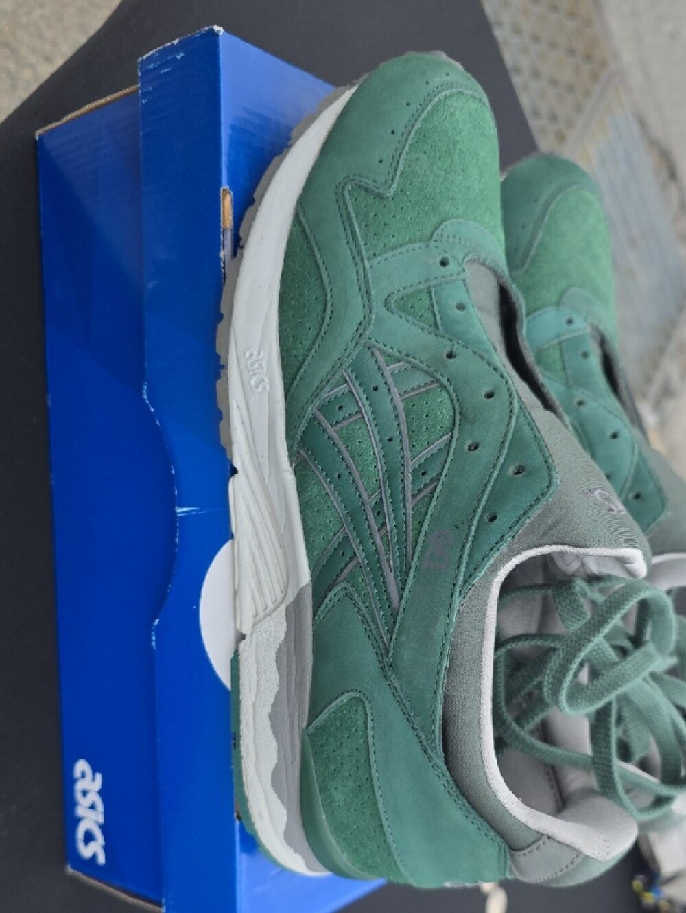 ASICS Green Suede Lace-Up Sneakers - Picture 3 of 4